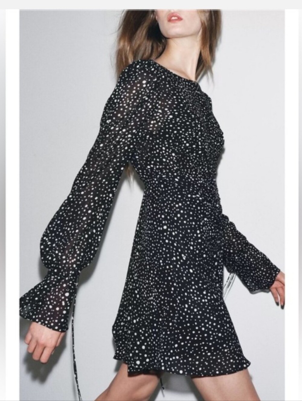 NWT Zara Polka Dot Mini Dress. Size XS - Picture 3 of 12